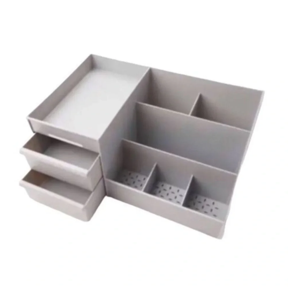 New Storage Organizer 2 Drawers Handle Vanity Large Capacity Desk Holder